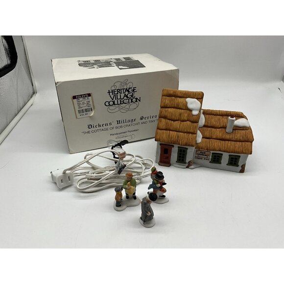 Dept. 56 The Cottage of Bob Cratchit and Tiny Tim Dickens Christmas Village 1985 - Picture 12 of 16